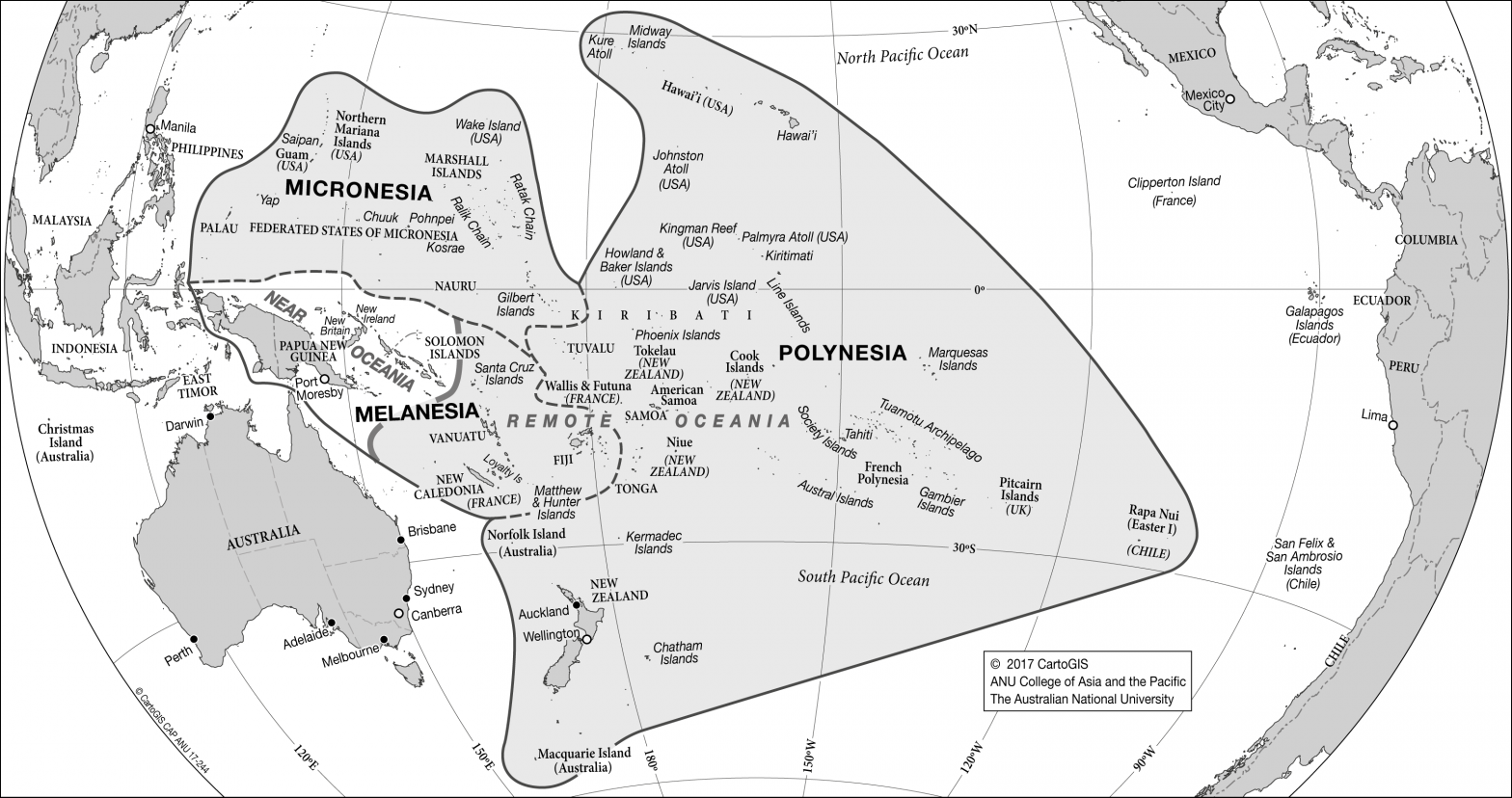 Карта мира полинезия